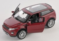 Blitz Versand Land Rover Range Rover Evoque Weinrot Welly Modell Auto 1:34 Neu