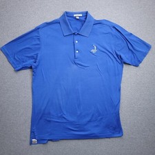 Peter Millar Polo Shirt XL Golf Cotton Blue Pinehurst Size Mens