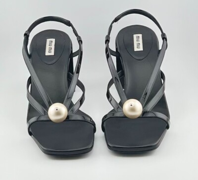 MIU MIU Patent leather sandals サンダル レザー Miu Miu Patent Leather Sandals with Pearl | eBay