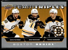 2021-22 Upper Deck Team Triples Pastrnak/Marchand/Bergeron #TT-BOS