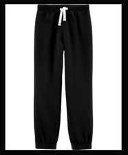 Carter's Kid Pull-On Fleece-Lined Joggers, Black, Size 4, NEW 