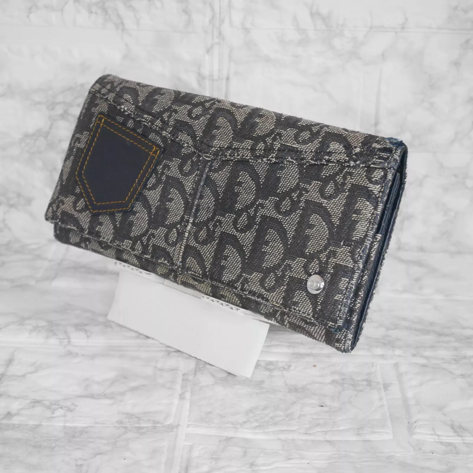 Portefeuille long Christian Dior trotteur toile cuir logo Dior du japon 0144