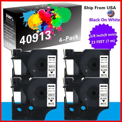 4 PK 40913 Label Tape Compatible for Dymo Label Maker 150 160 200 210D 220P