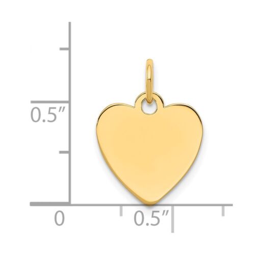 Colgante con dije de disco de corazón grabable liso de oro amarillo de 14 k 0,44 g L-18 mm - Imagen 2 de 2