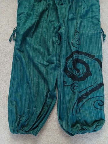 Green Harem Pants Wide Leg Genie Baggy Aladdin Gypsy Yoga Hippy Trousers Clothes - Picture 12 of 15