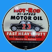 Porcelain Hot-Rod Enamel Sign Size 30x30 Inches 2 sided