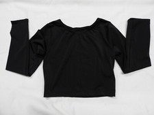 WEISMANN - Black Cropped Top - Nylon - LC Large Child - EUC