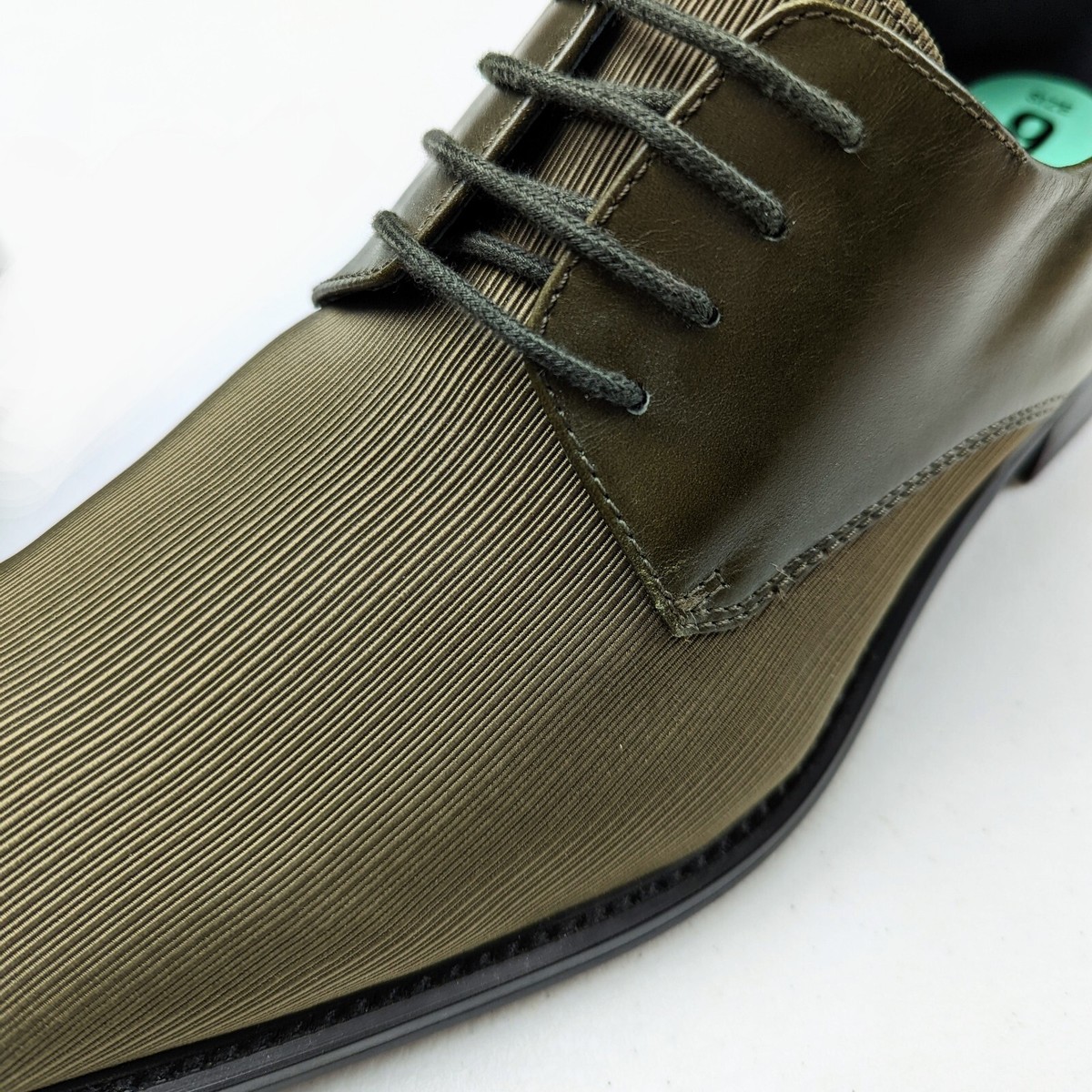 Giorgio Brutini green 100% leather dress shoes 7.5 GIORGIO BRUTINI Mens Olive Green Lace Up Leather Dress Shoes  main image 2