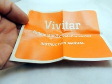Vivitar 2X teleconverter Lens  Guide Manual Book English 1974 vintage