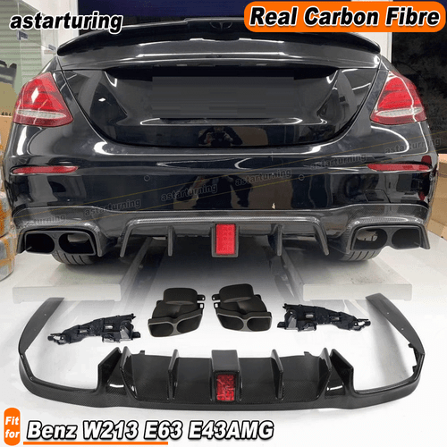 REAL Carbon Rear Bumper Diffuser Lip Fit For Mercedes W213 E-Class E63AMG E43AMG - Bild 1 von 10