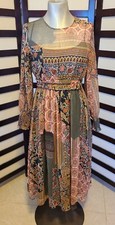 NWT Zara Basic Collection Bohemian Dress Floral Brown, Medium, Msrp $69