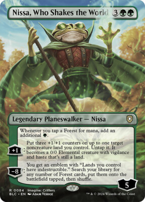 MTG Nissa, Who Shakes the World Borderless - Bloomburrow Commander #084