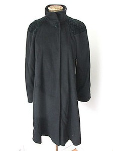 black wool swing coat
