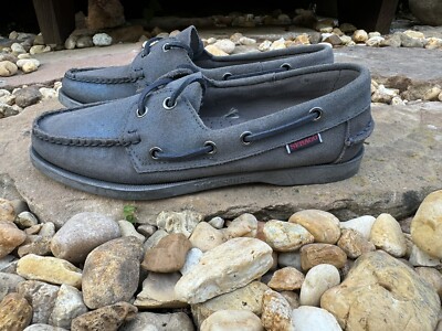 Sebago Dockside s Womens Sz 9M Metallic Stone Boat Leather Deck Shoes EUC