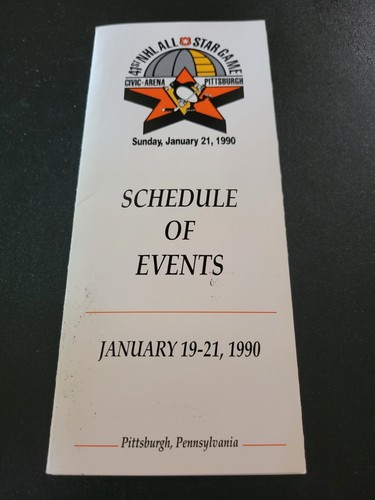 Vintage 1990 NHL All-Star Game Pittsburgh, PA Schedule of Events Brochure - Picture 2 of 5