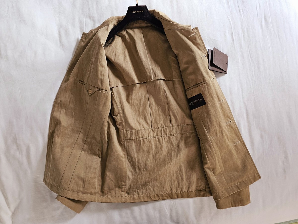Louis Vuitton Men's Cotton/Linen Military Jacket - Beige, Large