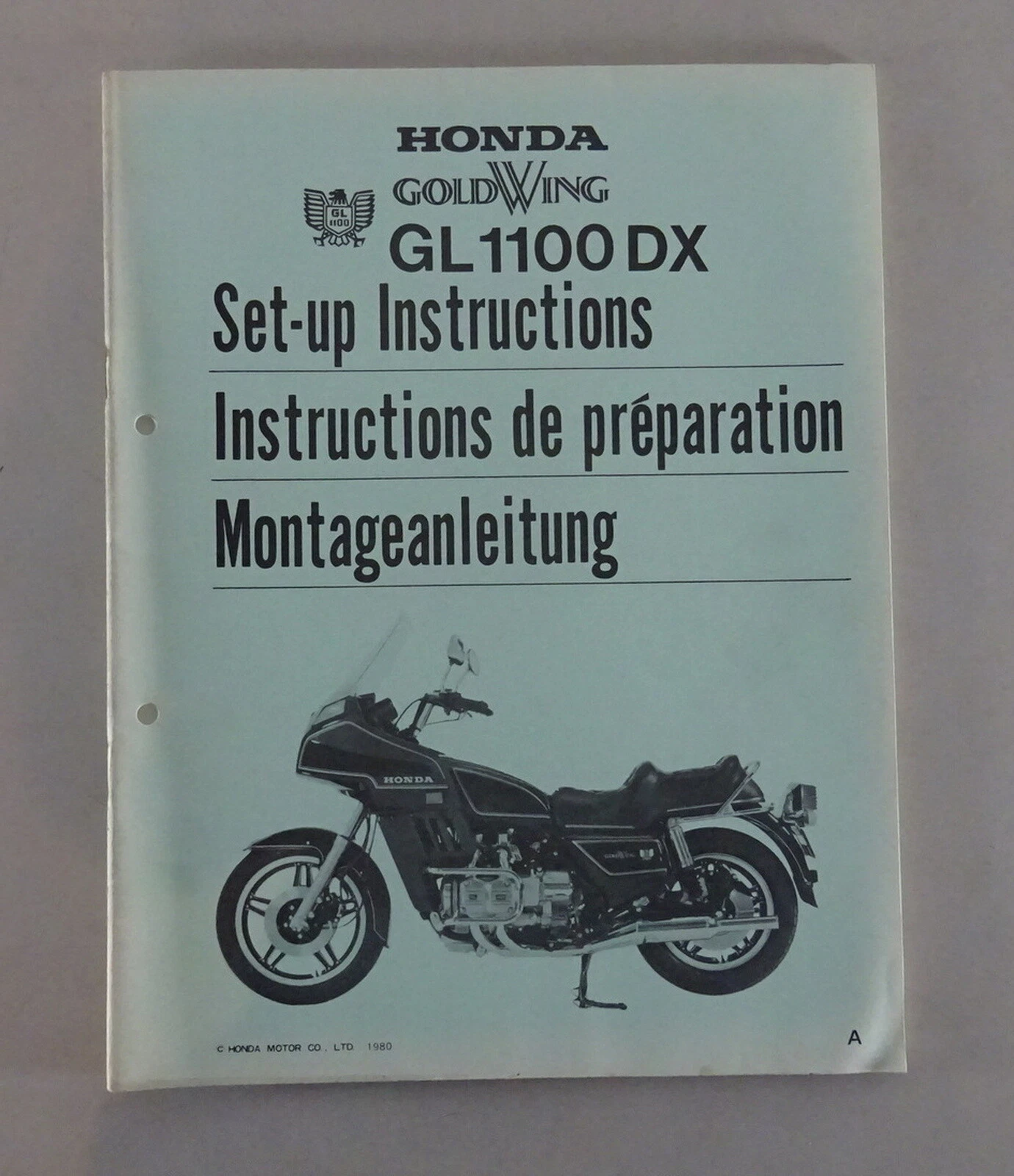 Assembly Instructions / Set Up Manual Honda GL 1100 DX Stand 1980