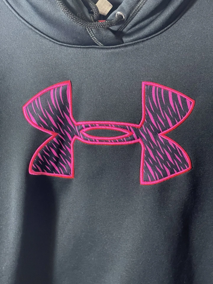 Under Armour Storm Womenu0026#039;s Black Pink Pullover Hoodie Fleece Lined  Style 1260127 | eBay