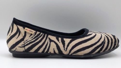 Ladies Ballet Slippers - Black Ducados Heather Navy T an Olive, Zebra Ocelot - Picture 9 of 17
