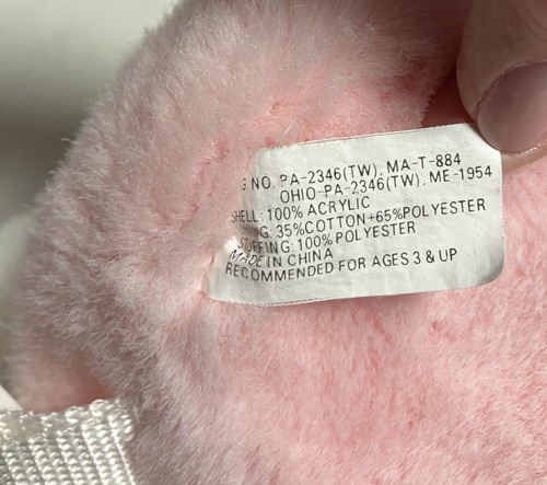 Vtg Toddler Child Small Plush Backpack 10 X 14 Pink Rabbit Hook and Loop Closure - Picture 7 of 9