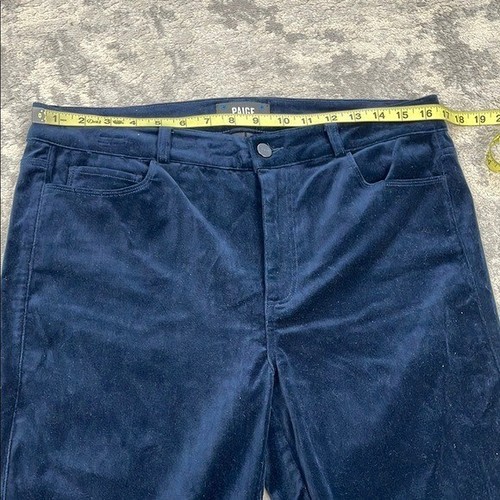 New Paige Hoxton Ankle Dark Blue Velvet Pants Jeans Skinny High Rise Sz 31 - Picture 9 of 14