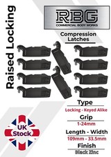 10x Compression Latch Raised Lock Trigger Black Horsebox Trailer... Locker Doors