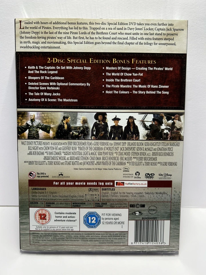 Pirates Of The Caribbean - At World's End 2 - Disk Special Edition (DVD, 2007) - Image 2 of 4