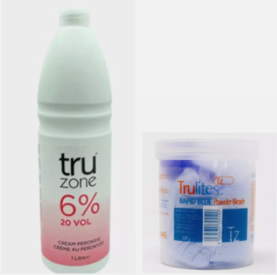 Sets Truzone Creme Peroxid 6% 1000ml & Rapid Blue Hair Bleach Pulver 500G
