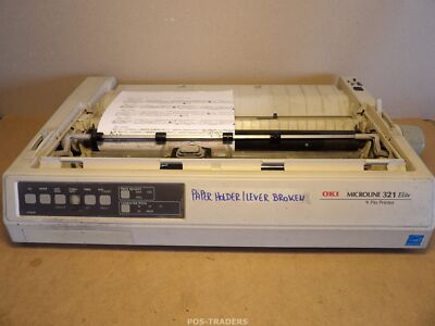 OKI Microline 321 Elite 9-Pin Impact Matrix Printer - Paper Guide + Lever Broken