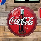 Vintage Sty Coca-Cola Pop Soda Metal, Bottle Cap Advertising Sign Coke Sign