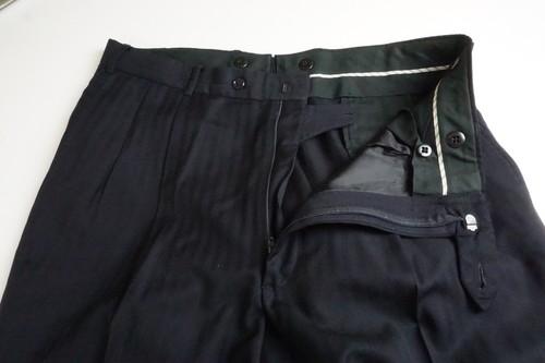 Southwick Navy Blue Herringbone Striped Wool 2 Pc Suit Jacket Pants Sz 42R - Picture 11 of 11