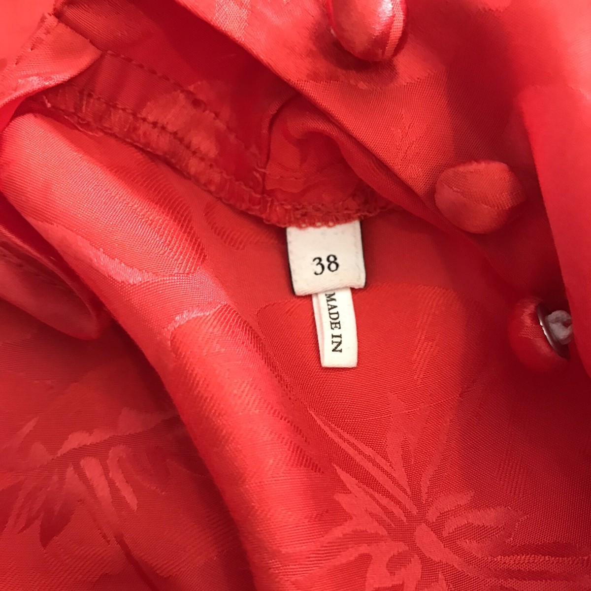 Sandro Paris Floral Jacquard Mini Dress Rouleau Buttons Red Sandro Paris Floral Jacquard Mini Dress Rouleau Buttons Red
