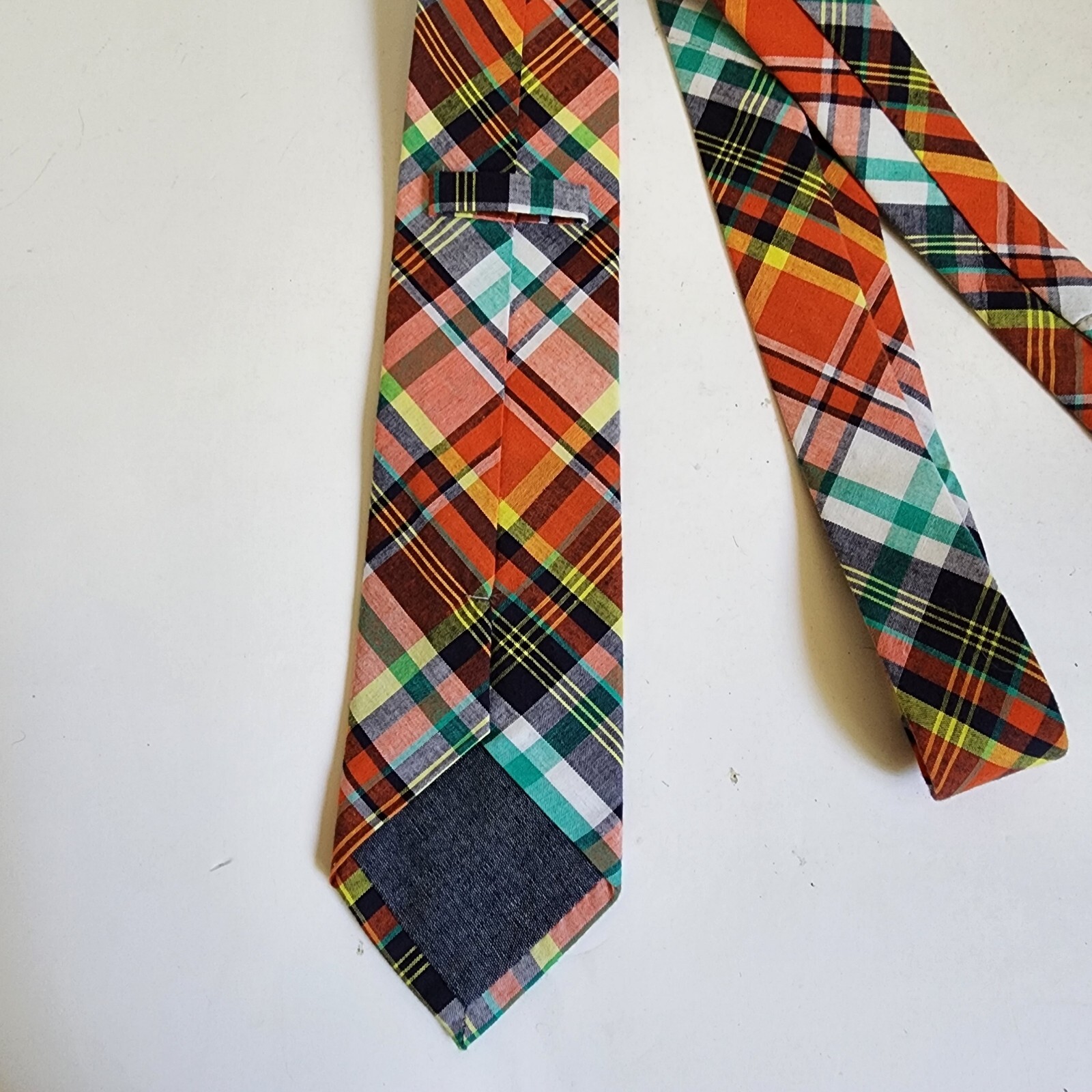 Mens Necktie Plaid Multicolor Cotton 3" x 60" Tie eBay
