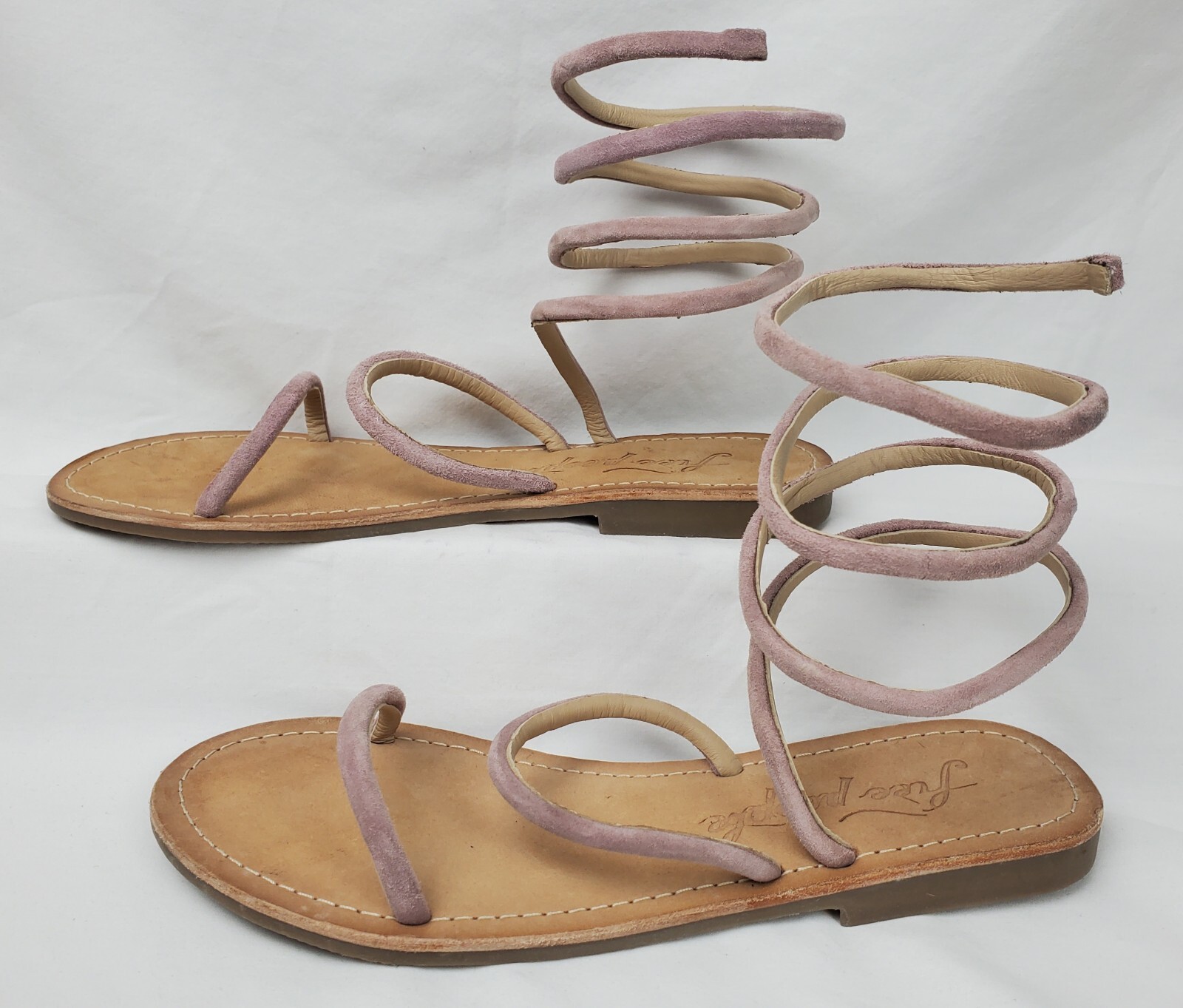 FREE PEOPLE Havana Gladiator Wrap sandali bassi neri e rosa 38 US 7 Lotto di 2