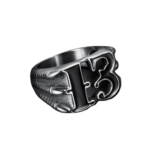 Stainless Steel Punk Biker Gothic Number 13 Dragon Claw Ring Size 7-14 - Picture 3 of 33