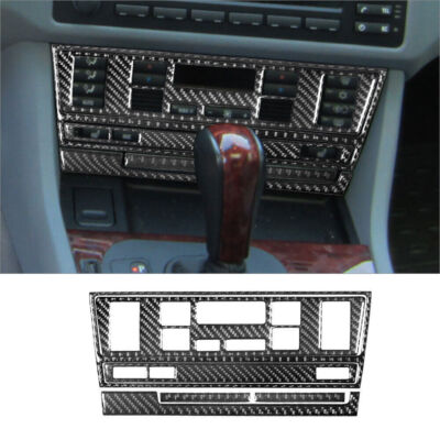 For BMW 5 Series E39 Carbon Fiber Car Interior Central Console Cover Trim 6Pcs