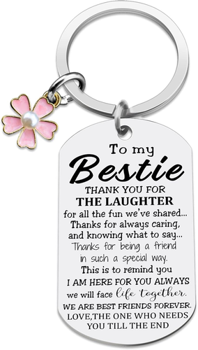 Ibiwe Unique Bestie Gifts,Bestie Flowers,Best Friend Keychain,Birthday Key Chain - Picture 10 of 12