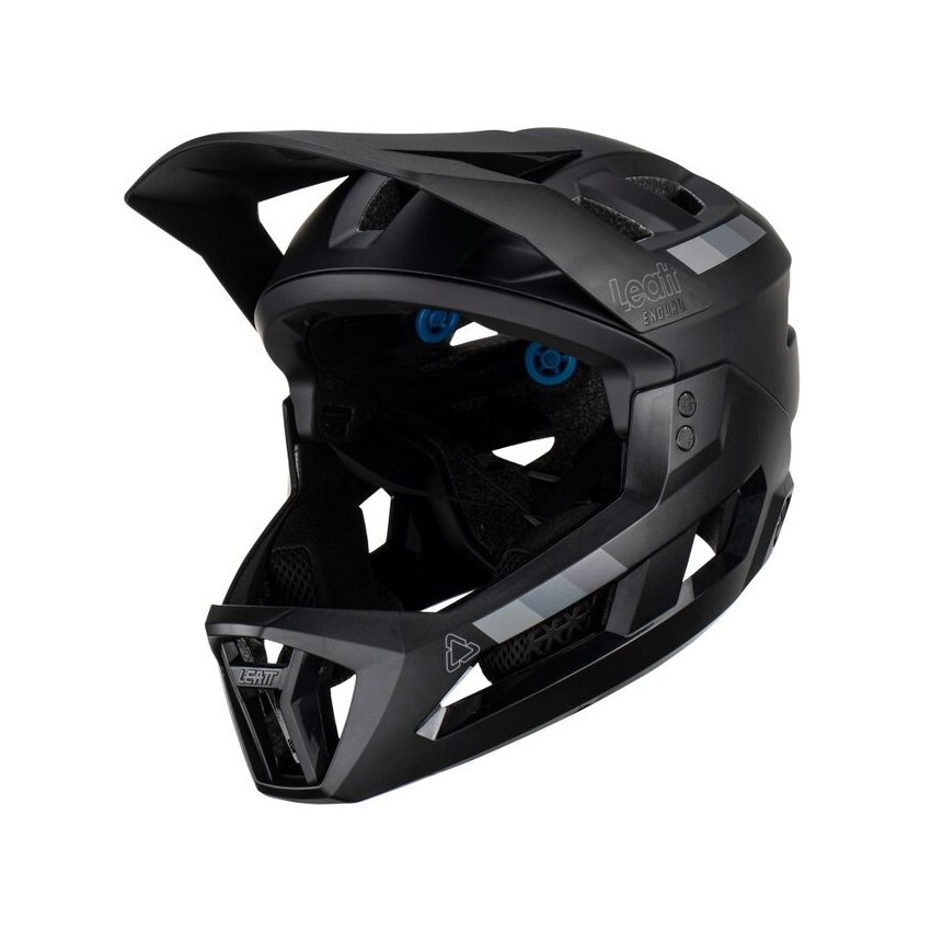 casco integrale mtb enduro 2.0 con mentoniera rimovibile nero LEATT bici