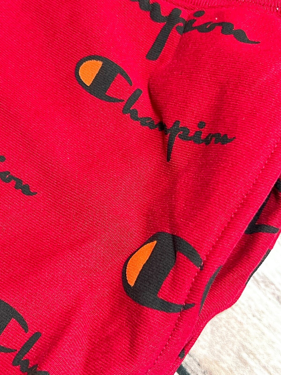 Champion Man SZ XLarge Reverse Weave Jogger Giant AOP Red