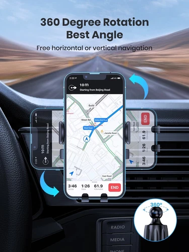 Car Mobile Phone Holder Air Vent Stand Universal 360°Rotation For iPhone Android - Picture 6 of 7