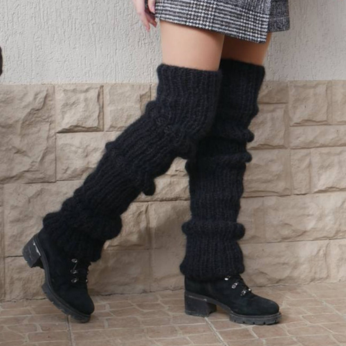 Boot Stockings Women Leggings Knit Sleeve Leg Warmers Loose Socks Knee High New - Picture 3 of 23