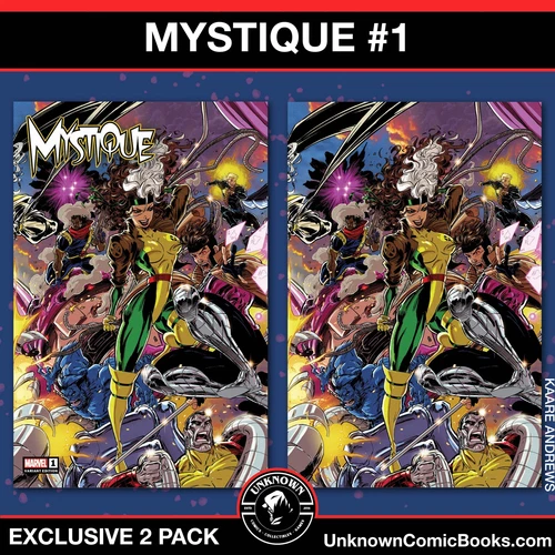 [2 PACK] MYSTIQUE #1 UNKNOWN COMICS KAARE ANDREWS CONNECTING COVER EXCLUSIVE VAR