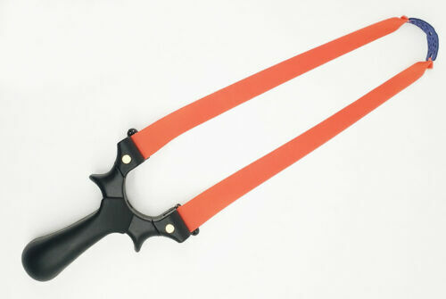 Black Slingshot Hunting Shooting Bow Archery Slingbow Catapult Flat Rubber Band