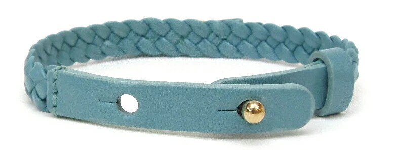 Ferragamo Varribon 编织手镯手链蓝色皮革长度 17.5 厘米 配件 — 第 2/4 张图片