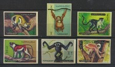 Monkeys Mint NH Imperforate Set of 6 Ajman Complete $4.50 Retail Value