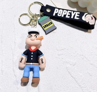 Standing Popeye the Sailor Themed 3D Keychain/Bag Charm/Backpack Clip