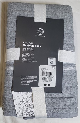 1x Martha Stewart Collection Gray Standard Shams. New - Picture 2 of 2