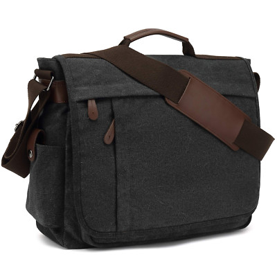 XXL Herren Tasche Arbeitstasche Crossbody Umhängetasche Flugbegleiter Schwarz