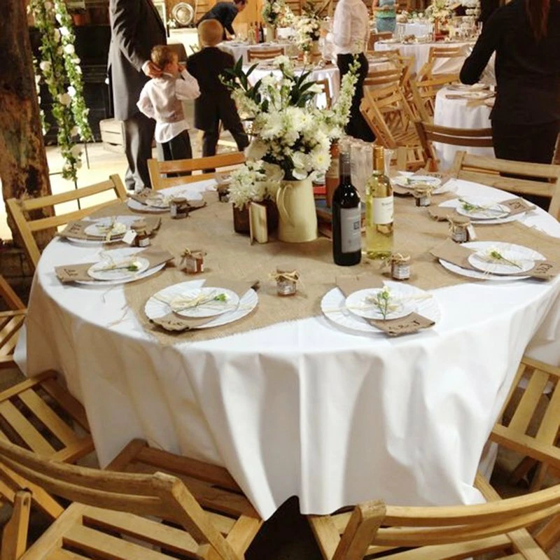 1-20 PCS Round Polyester Tablecloth Wedding Event Party Banquet Tableware Covers - image 3 of 4