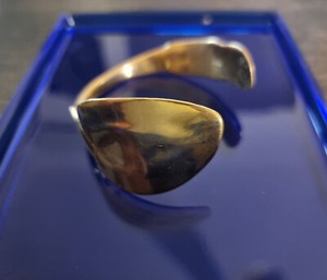 Authentic Ilias Lalaounis Gold Plated Sterling Silver 925 Spoon Flower Cuff Bracelet.
